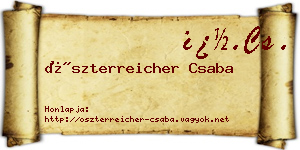 Öszterreicher Csaba névjegykártya
